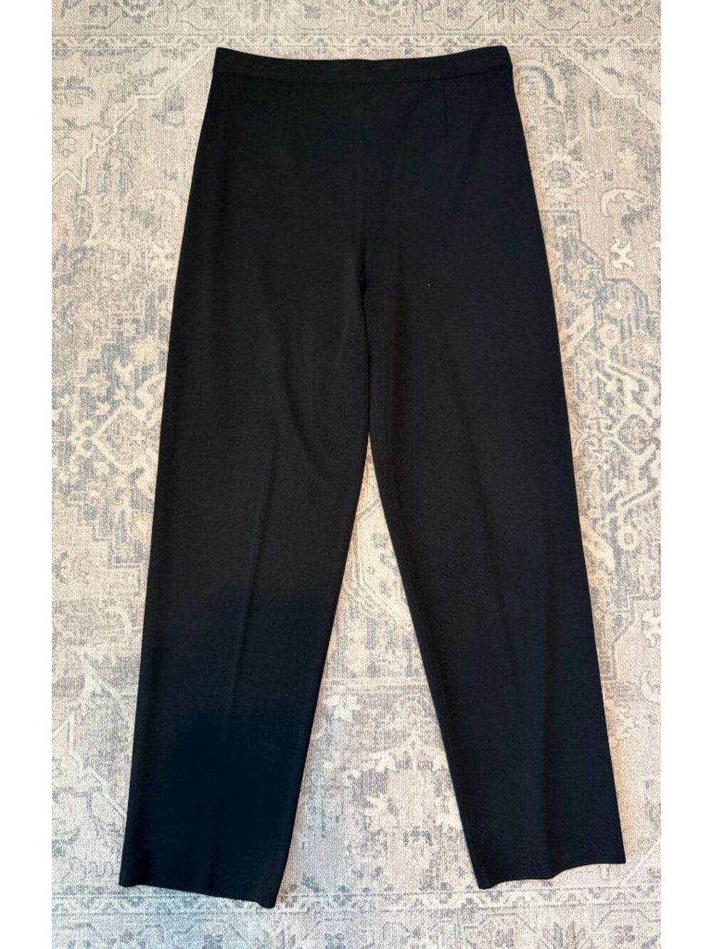 Exclusively Misook Knit Pull On Pants Medium Black Straight Leg Career Office - Picture 1 of 7